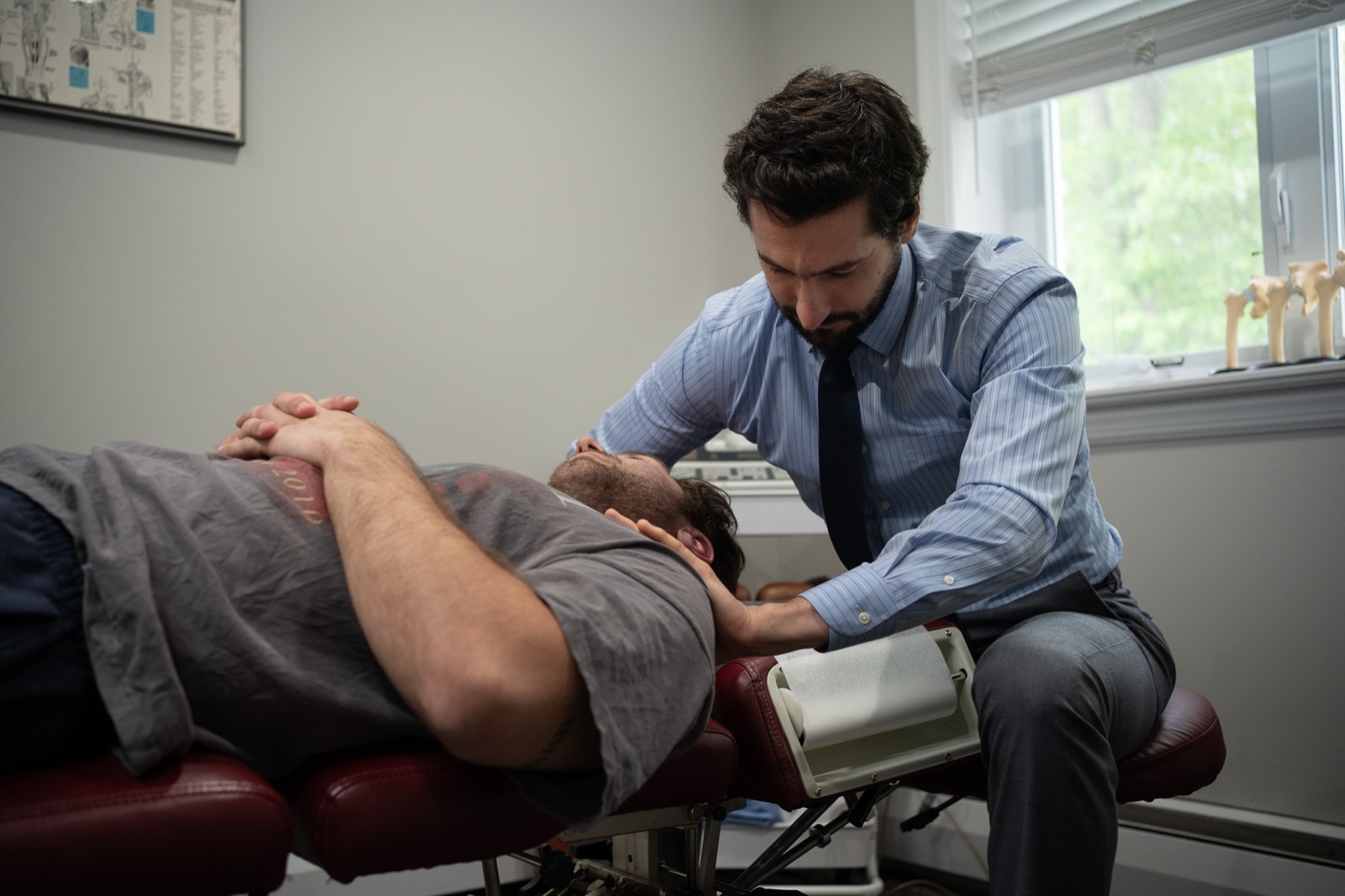 Chiropractic adjustment being performed at DeFabio Chiropractic Spine and Sports Rehab in Berkeley Heights, NJ